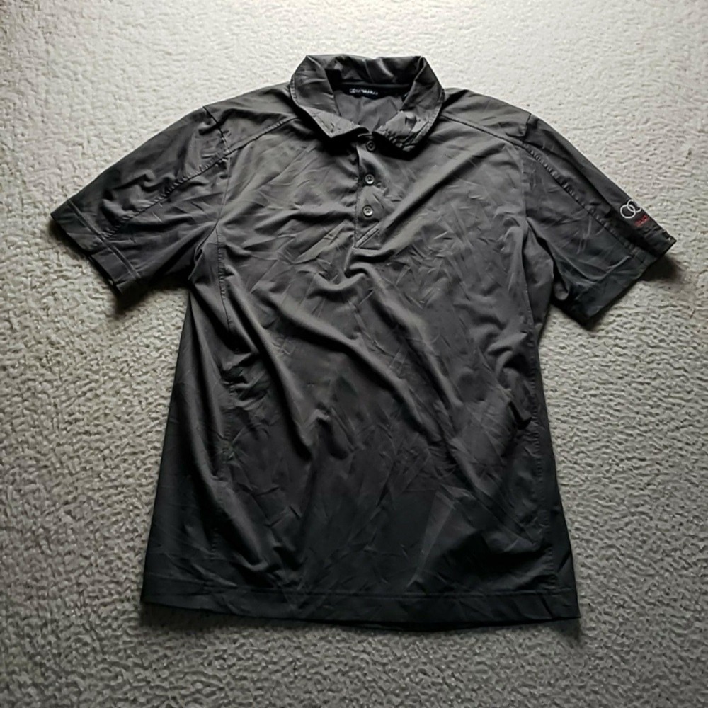 Cutter & Buck Polo Shirt Mens M Gray Audi Logo Performance Golf Stretch Top